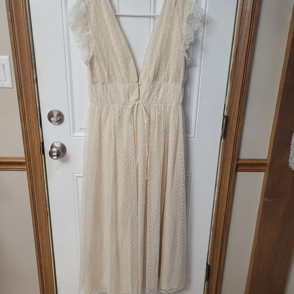 Lulu's Ivory Polka Dot Dress